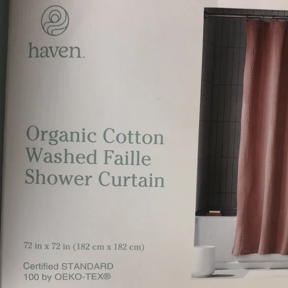 HAVEN ORGANIC COTTON WASHED FAILLE SHOWER CURTAIN 🍂 - Picture 4 of 6